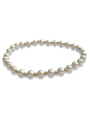 New Enewton Grateful Pattern 14kt Gold-filled Pearl 4mm Beads Bracelet with Bag